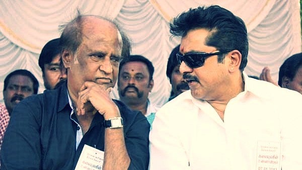 Rajinikanth with Sarath Kumar.