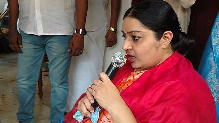 Jayalalithaa’s niece Deepa Jayakumar today re-announced her ‘debut’ in Tamil Nadu politics. (Photo: The News Minute)