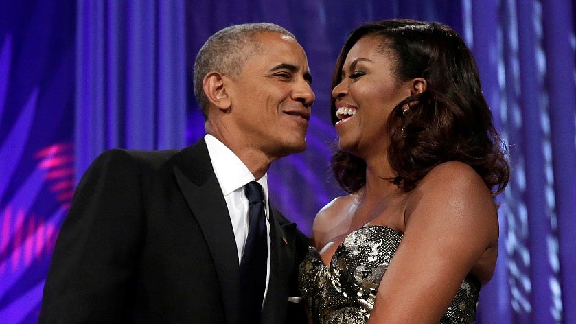 Barack and Michelle Obama were spotted jamming at a Beyoncé and Jay-Z concert.