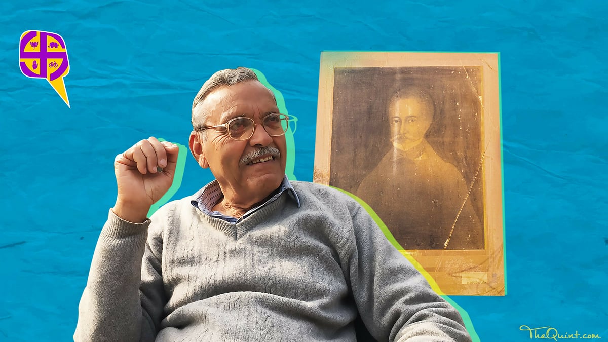 Julian Gardner; portrait of his ancestor Colonel William Gardner. (Photo: Abhilash Mallick/Rhythum Seth/<b>The Quint</b>)