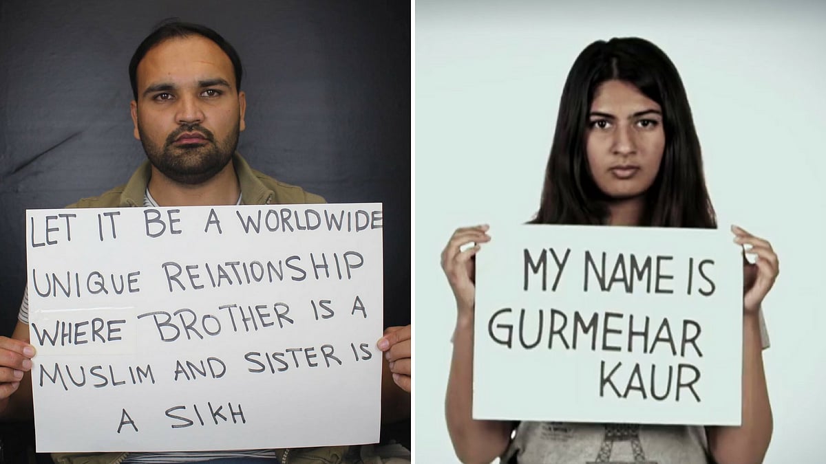 Fayaz Khan and Gurmehar Kaur. (Photo: Screengrab from video)