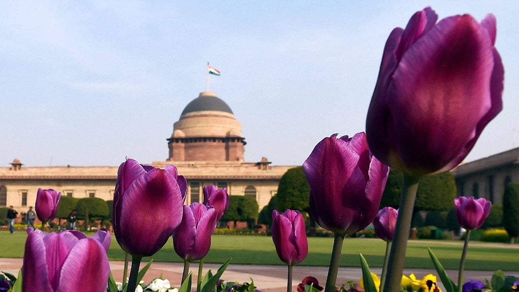 Flowers in full bloom at the Mughal Gardens of Rashtrapati Bhavan in New Delhi on Friday. (Photo: PTI)