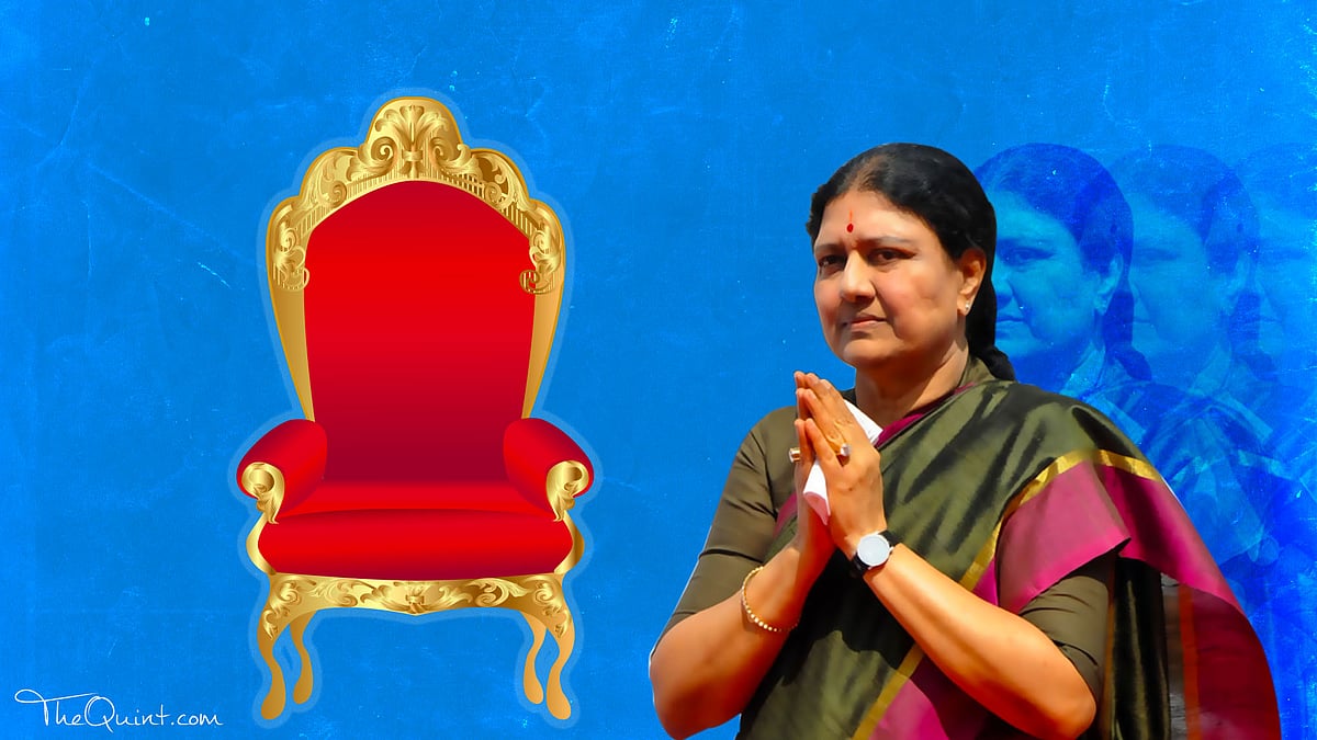 Suspense continued over whether or not V K Sasikala will be sworn in as the Chief Minister of Tamil Nadu. (Photo: <b>The Quint</b>)