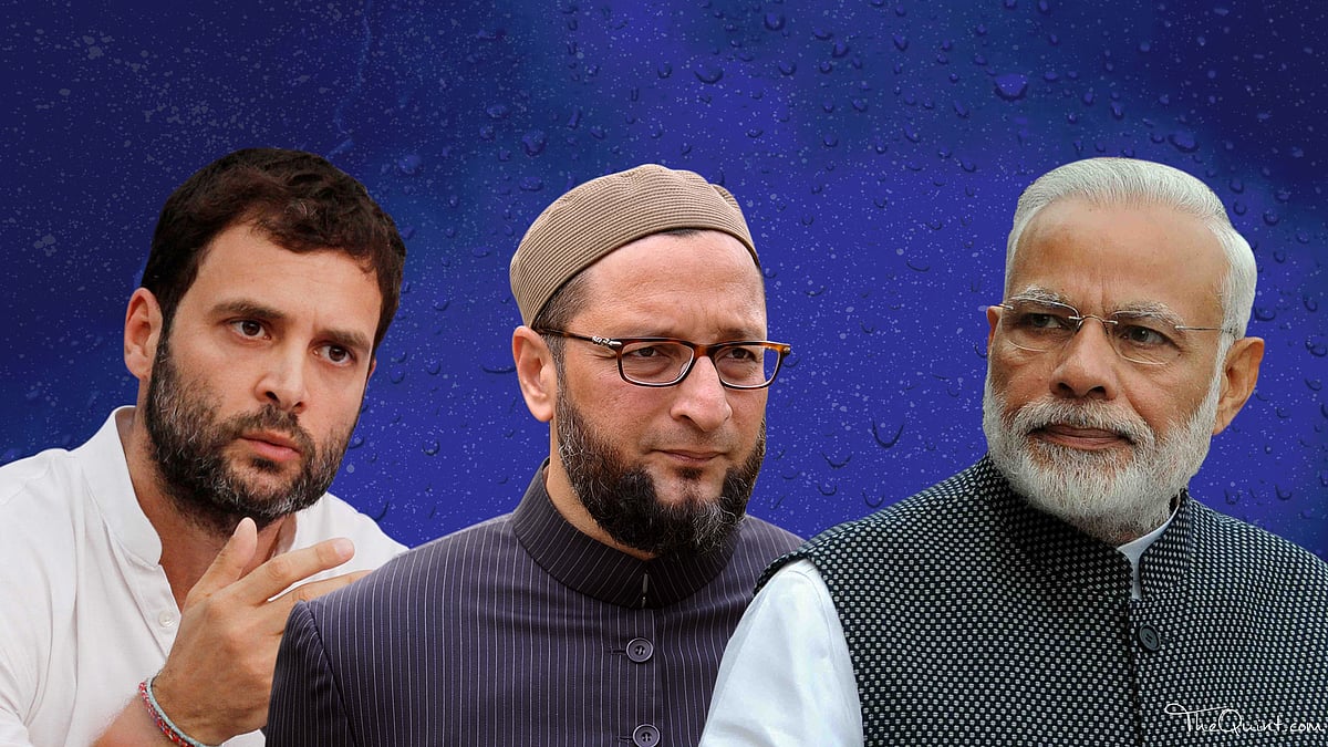 AIMIM leader Asaduddin Owaisi and Rahul Gandhi slammed PM Narendra Modi. (Photo: The Quint)
