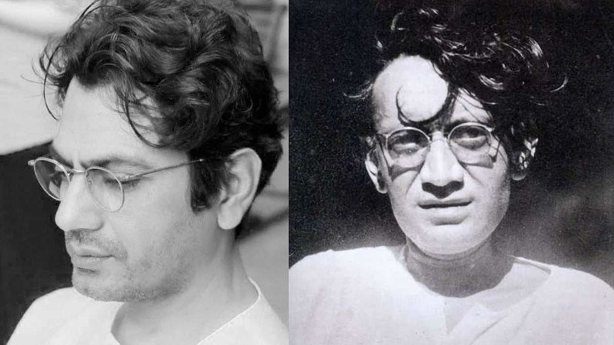 Nawazuddin Siddiqui is leaving no stone unturned in getting Sadat Haasan Manto right. (Photo courtesy: Twitter, altered by The Quint)