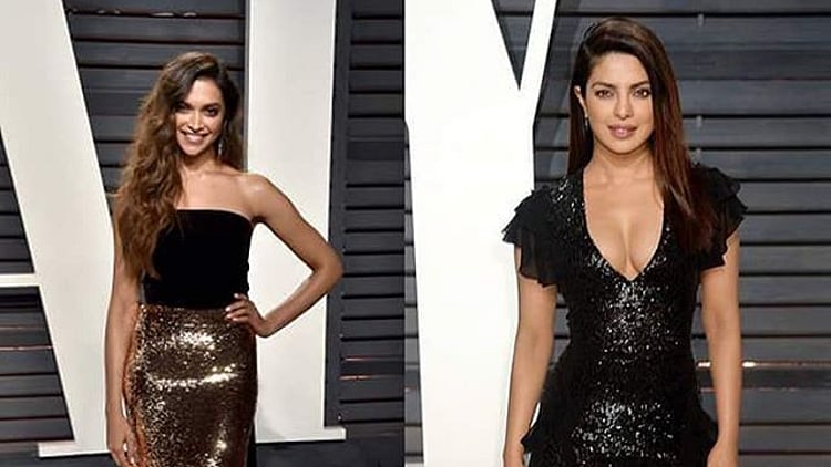 Deepika and Priyanka shine at the Oscar after-party. (Photo Courtesy: Twitter)