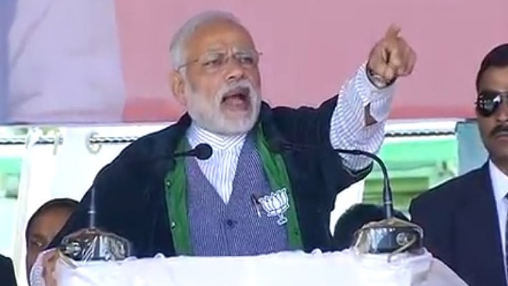 Prime Minister Narendra Modi in Imphal, Manipur. (Photo Courtesy: Twitter/<a href="https://twitter.com/BJP4India">@<b>BJP4India</b></a>)