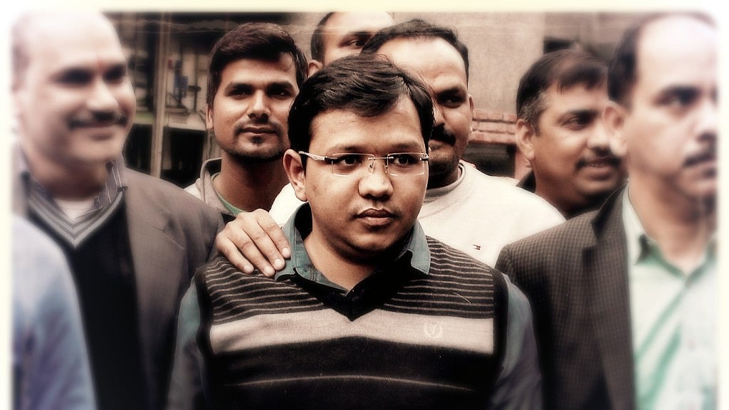 Anubhav Mittal, founder of Social Trade, in police custody. (Photo: ANI)