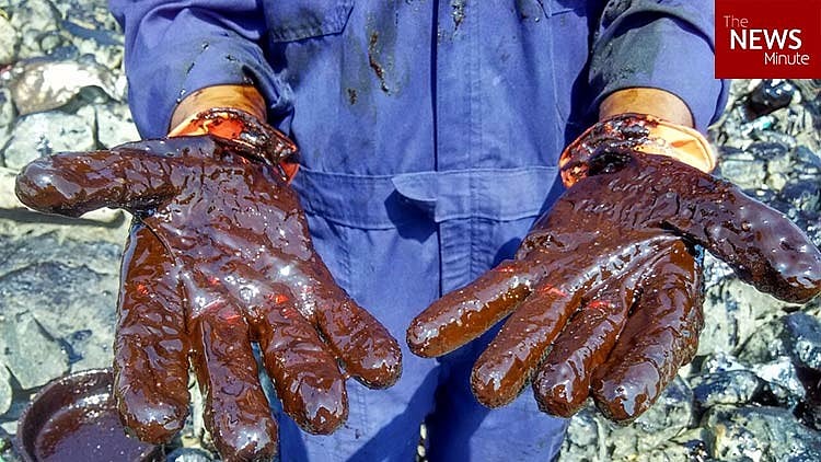 Environmentalists have constantly been raising concerns regarding the adverse affect of the spill on marine life. (Photo Courtesy: The News Minute)
