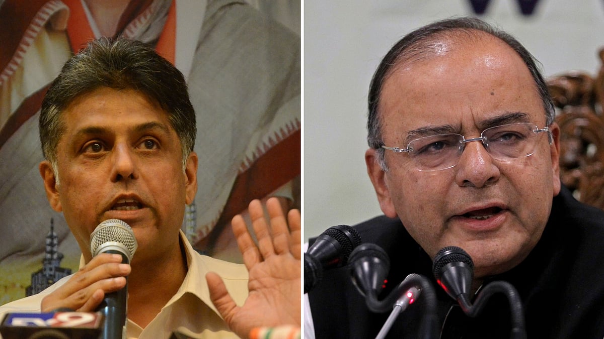 Manish Tewari (left) Arun Jaitley (right) (Photo: <b>The Quint</b>)