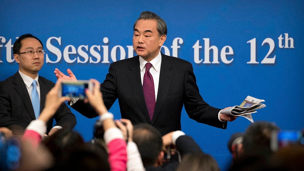 Chinese Foreign Minister Wang Yi speaks during a press conference in Beijing on Wednesday. (Photo Courtesy: AP)
