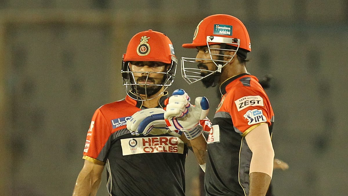 Virat Kohli and KL Rahul during RCB’s 2016 campaign. (Photo: BCCI)