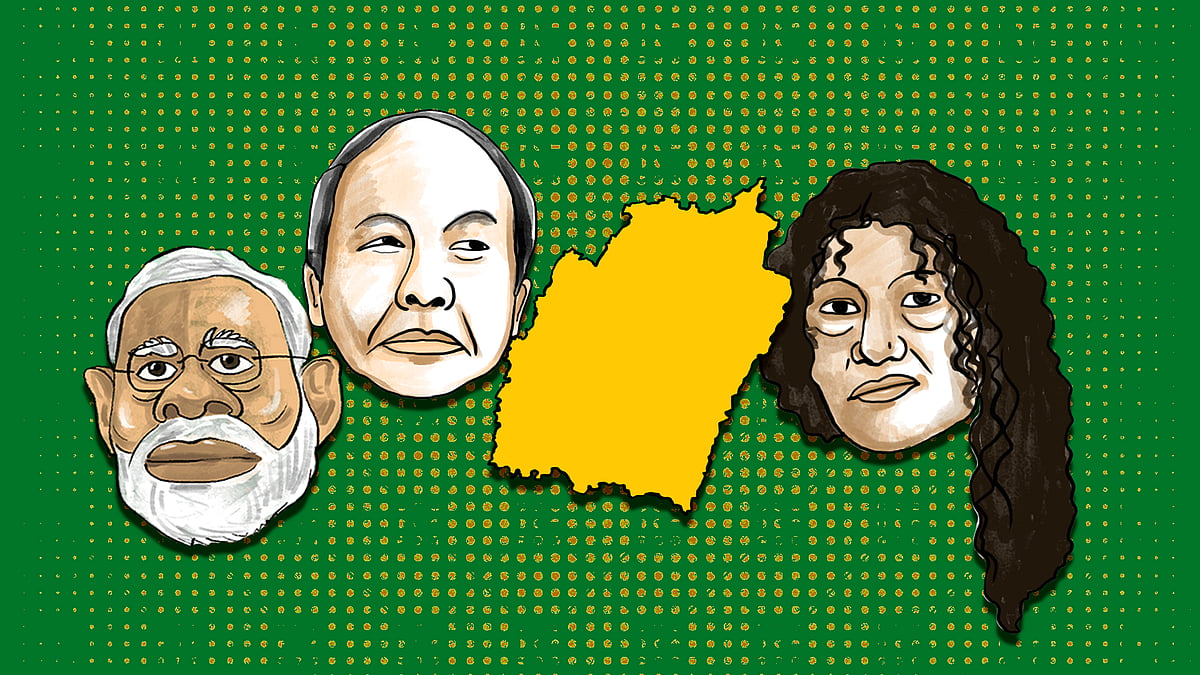 Congress races ahead of BJP in the fight for Manipur. (Photo: Susnata Paul/<b>The Quint</b>)