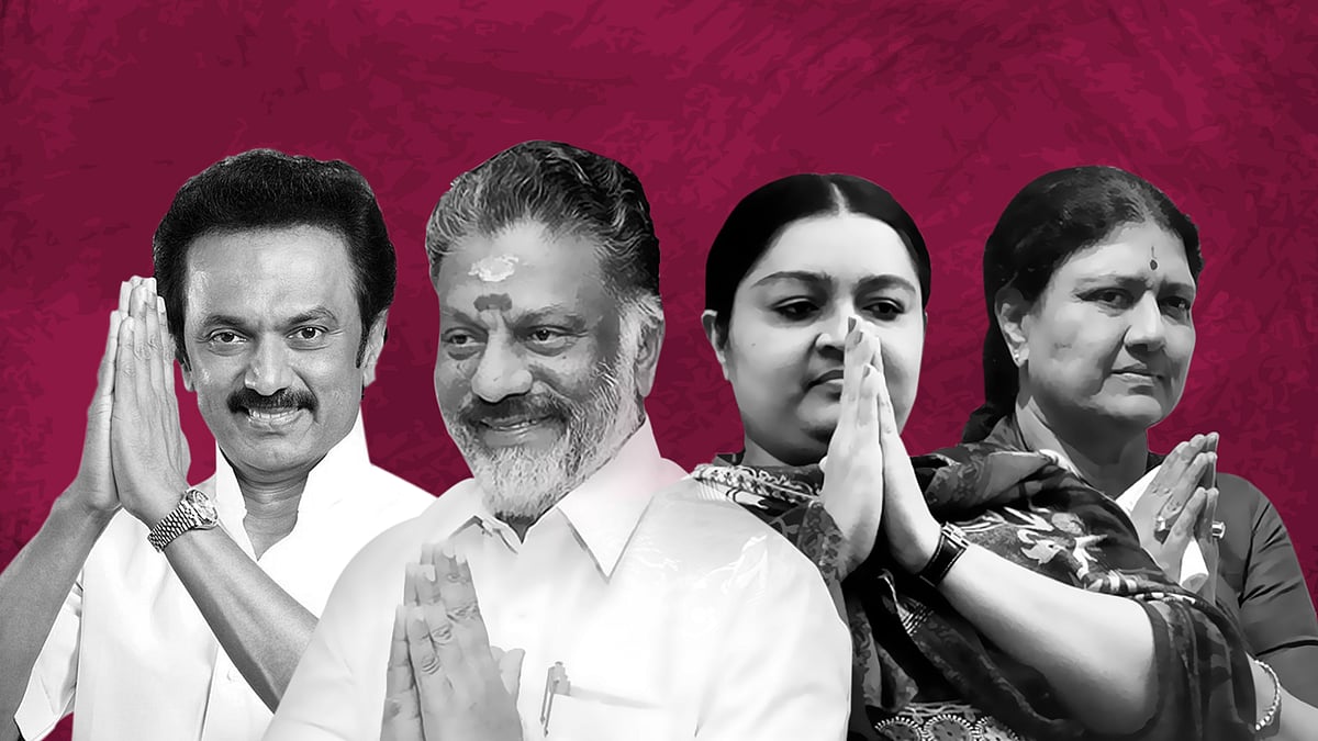 As many as four parties are seeking to fill the legendary and occasionally notorious shoe-rack of Jayalalithaa. (Photo: Rhythum Seth/<b>The Quint</b>)