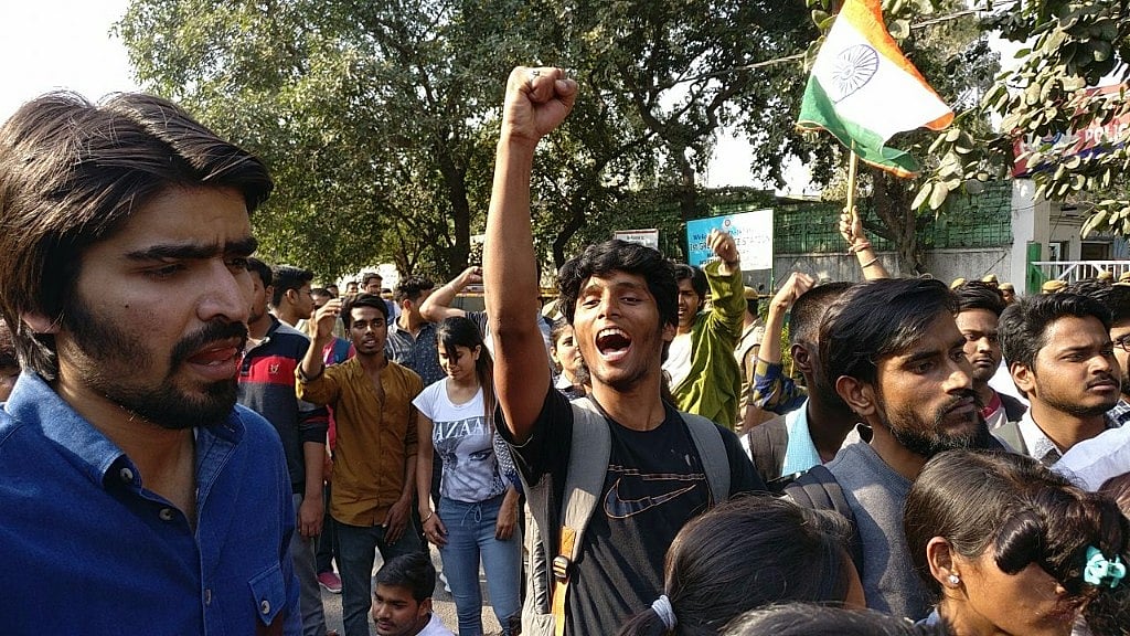 Protests against the ‘unlawful’ suspension of ten students of the University of Hyderabad are taking place on the campus.