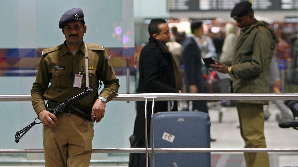 A CISF jawan at Delhi’s IGI airport. (Photo: Reuters)
