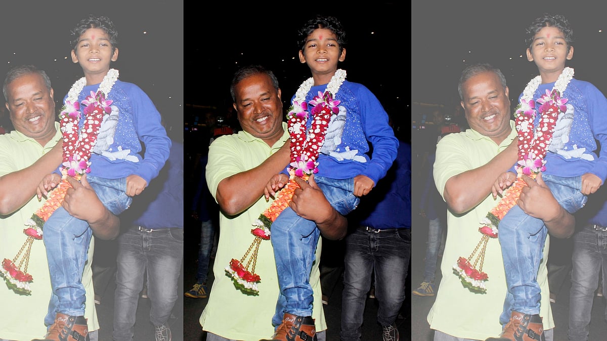 Sunny Pawar at the airport. (Photo: Yogen Shah)