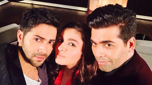 Karan with Alia and Varun. (Photo courtesy: Twitter)