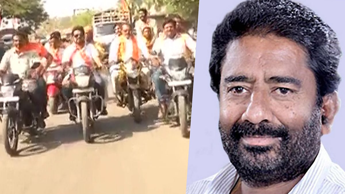 Shiv Sena has thrown its weight behind the unapologetic MP from Osmanabad. (Photo: ANI/ altered by <b>The Quint)</b>