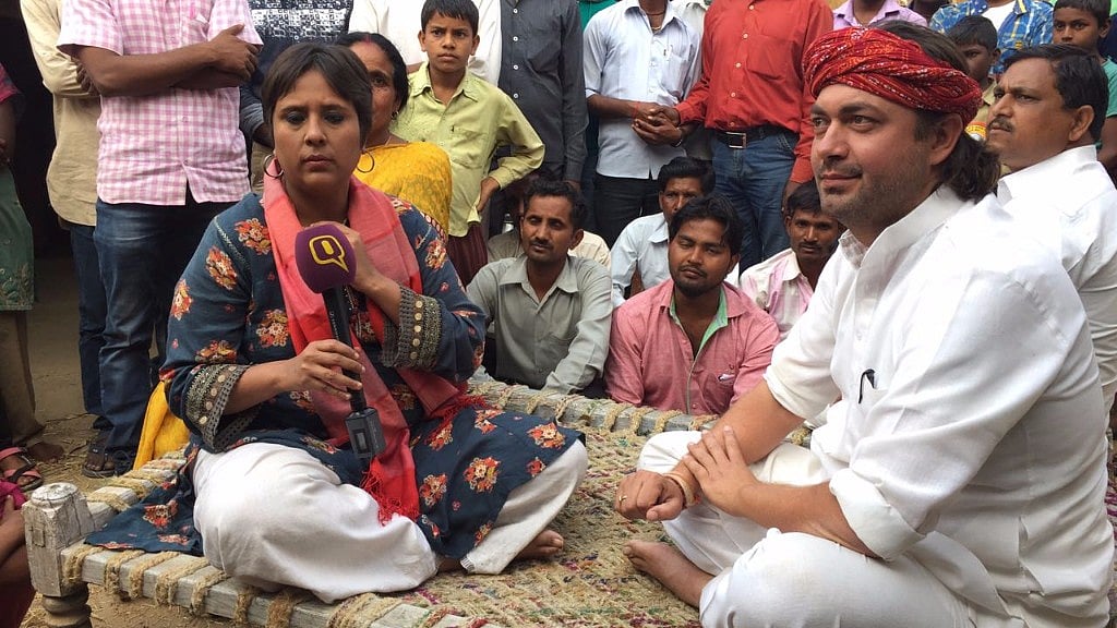 Former UP CM Kamalapati Tripathi’s great grandson, Lalitesh is a Congress MLA from Marihan assembly in Mirzapur. (Photo: Shadab Moizee/<b>The Quint</b>)