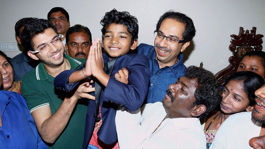 Sunny Pawar being felicitated by the Thackerays in Mumbai. (Photo: ANI)