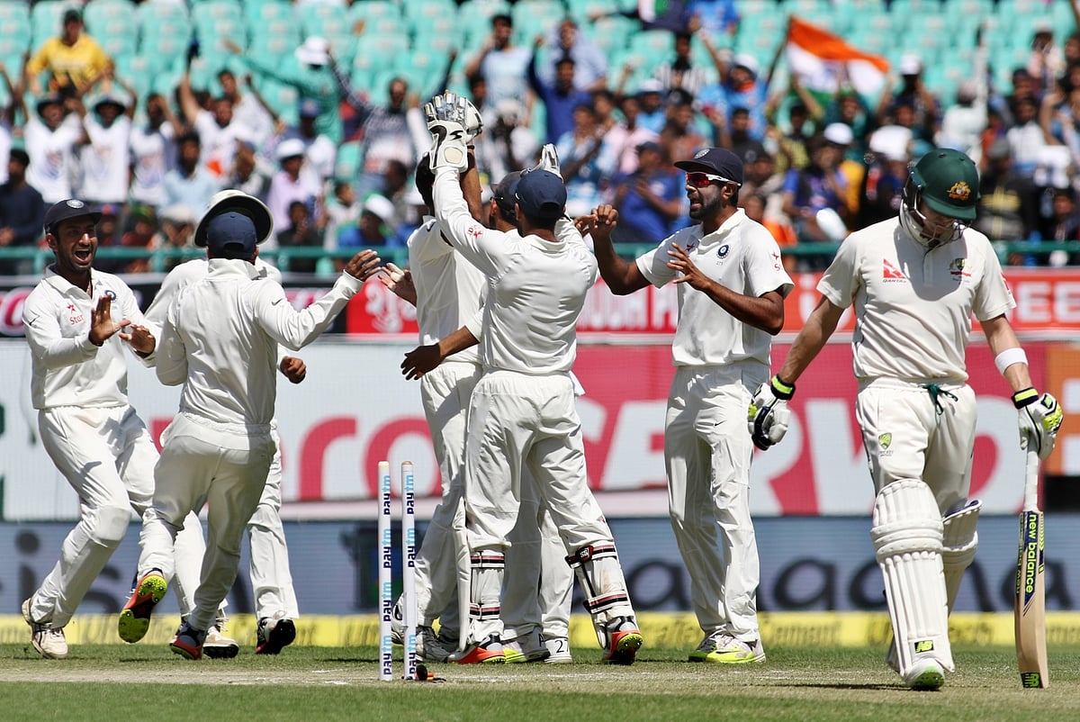 India wins Test Cricket Series at Dharamsala on Tuesday (Photo: IANS)