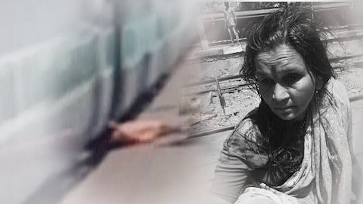 Janabai had a narrow escape after she fell off from a moving train. (Photo: ANI/Altered by <b>The Quint</b>)