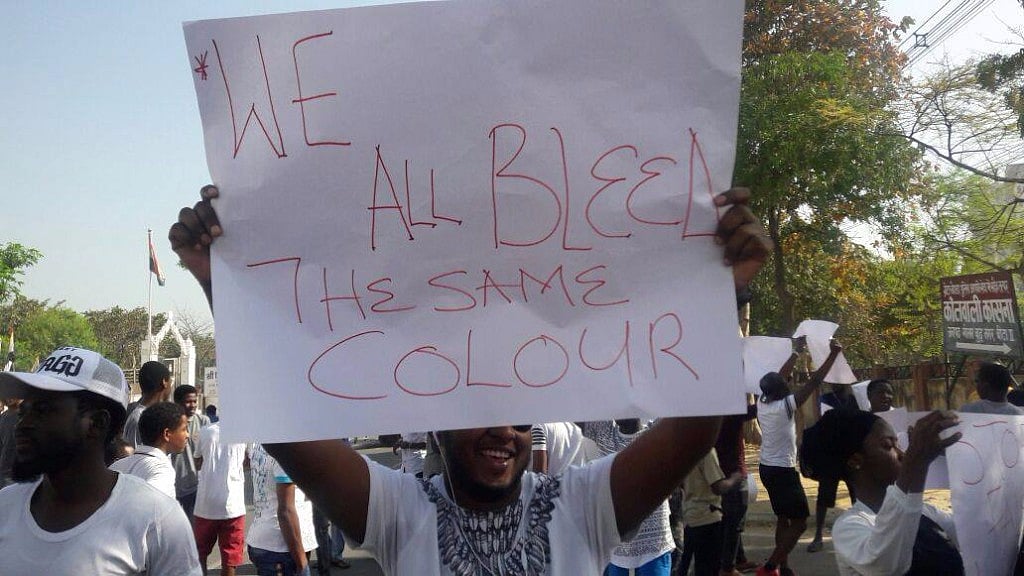 Nigerian students had held a protest against the arrest and cannibalism charges in March last year.