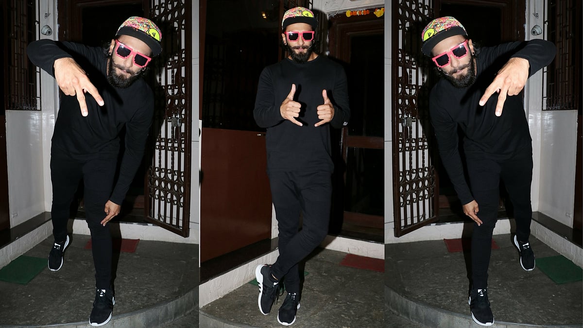 Ranveer Singh was spotted outside Shankar Mahadevan’s recording studio. (Photo: Yogen Shah)