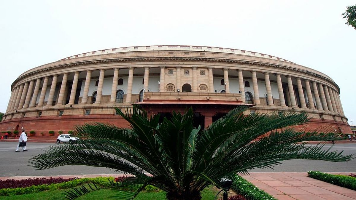<p> The Indian Parliament building in New Delhi. </p>