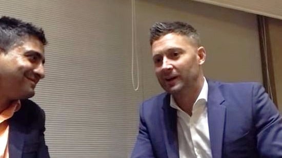 Michael Clarke is currently on a tour of India to release his biography. (Photo: <b>The Quint</b>)
