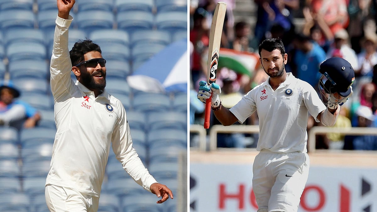Ravindra Jadeja and Cheteshwar Pujara are both reaping the rewards of their performance in the Australia series. (Photo: BCCI/PTI)