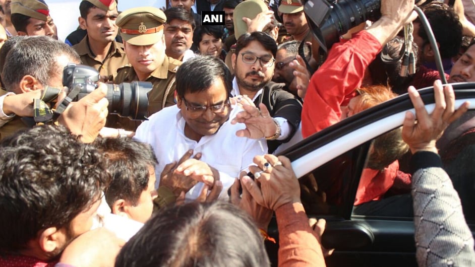 SP leader Gayatri Prajapati was arrested from Lucknow, on 15 March. (Photo: ANI)