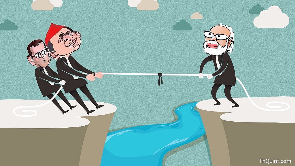 Team Akhilesh-Rahul and Nardendra Modi fought a fierce battle in the Prime Minister’s constituency. (Photo: <b>The Quint</b>)