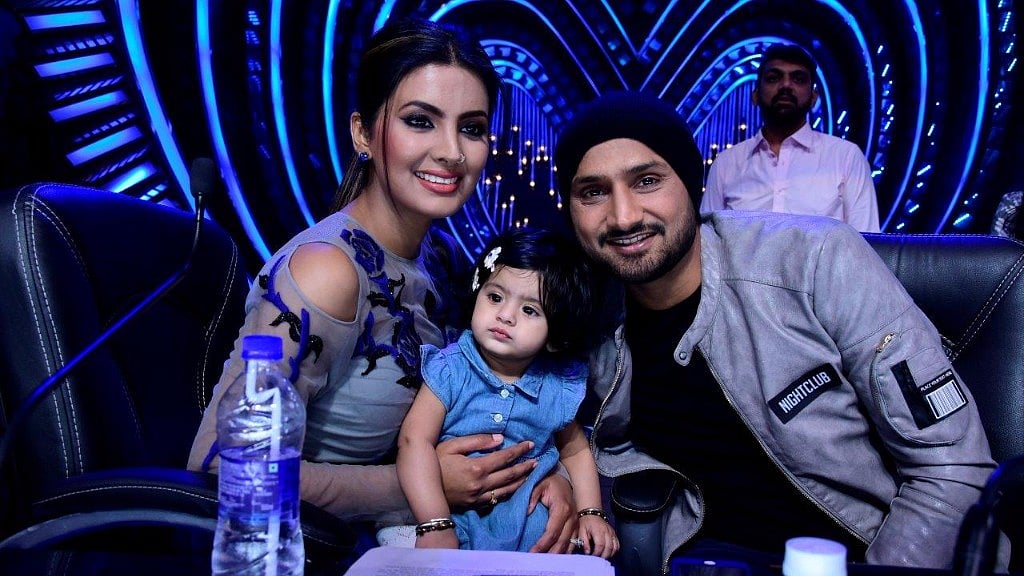 Geeta Basra and Harbhajan Singh pose with their daughter. (Photo courtesy: Star Plus)