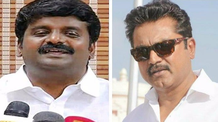 Vijay Bhaskar, TN Health Minister (left) actor Sarathkumar (right) (Photo: The News Minute)