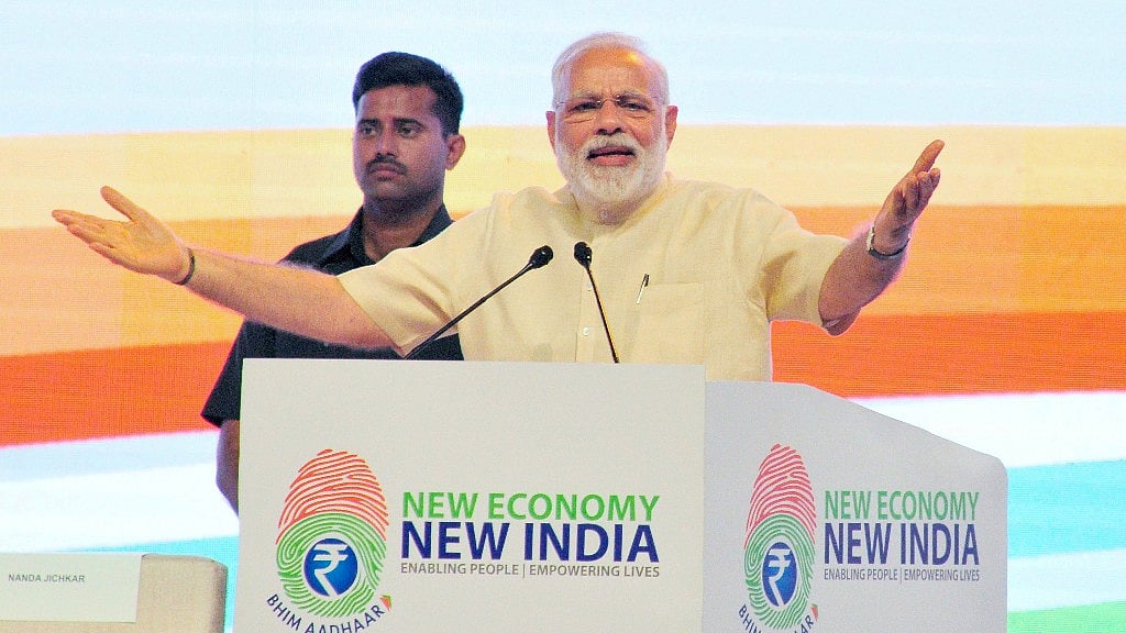 Prime Minister Narendra Modi addresses a NITI Aayog function in Nagpur, Maharashtra on Friday. (Photo: PTI)