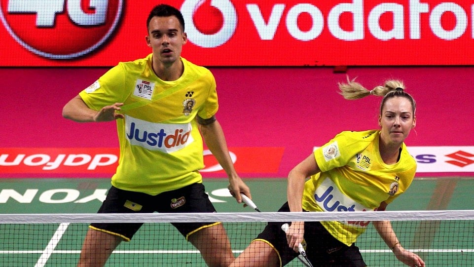 Chris Adcock and Gabrielle Adcock in action.(Photo- IANS)