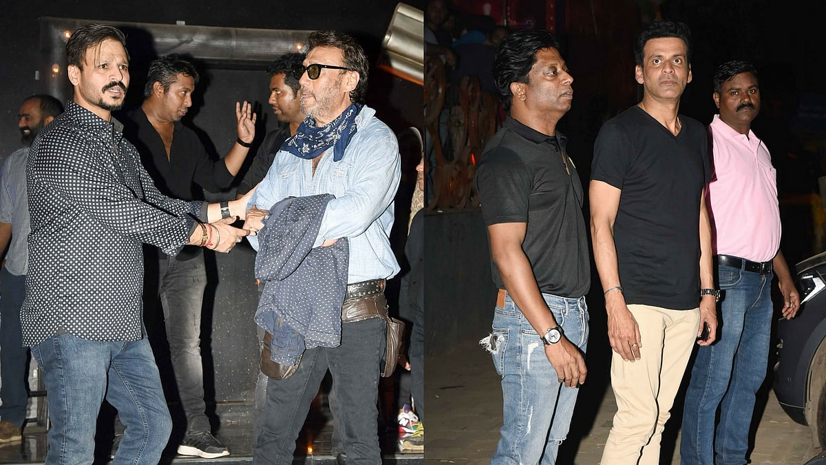 Vivek Oberoi, Jackie Shroff, Manoj Bajpai came together for Ram Gopal Varma’s birthday party. (Photos: Yogen Shah)