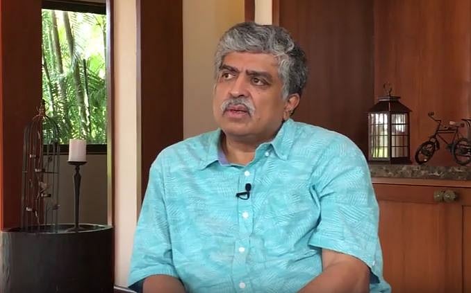 

Nandan Nilekani was the first chairman of the Unique Identification Authority of India commissioned by the Congress-led UPA. (Photo: Screengrab/<a href="https://www.youtube.com/watch?v=Df-NwU-Ggk8">BloombergQuint</a>)