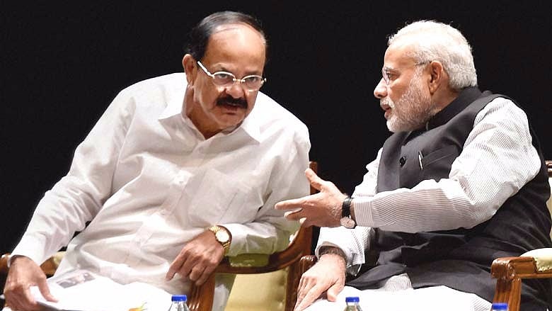 Venkaiah Naidu with PM Modi. (Photo: PTI)