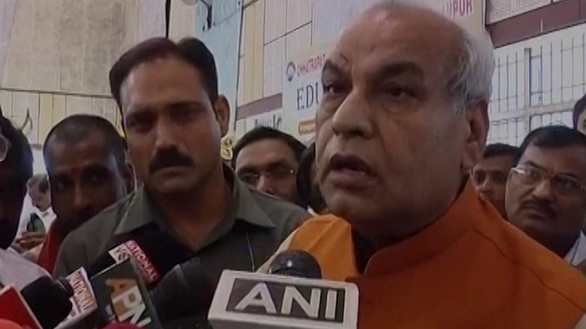 Satyadev Pachauri, Khadi Minister of Uttar Pradesh. (Photo: ANI Screengrab)
