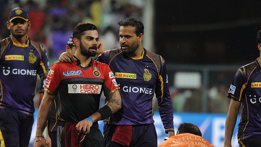Yusuf Pathan having a conversation with Indian team captain Virat Kohli. (Photo: IANS)