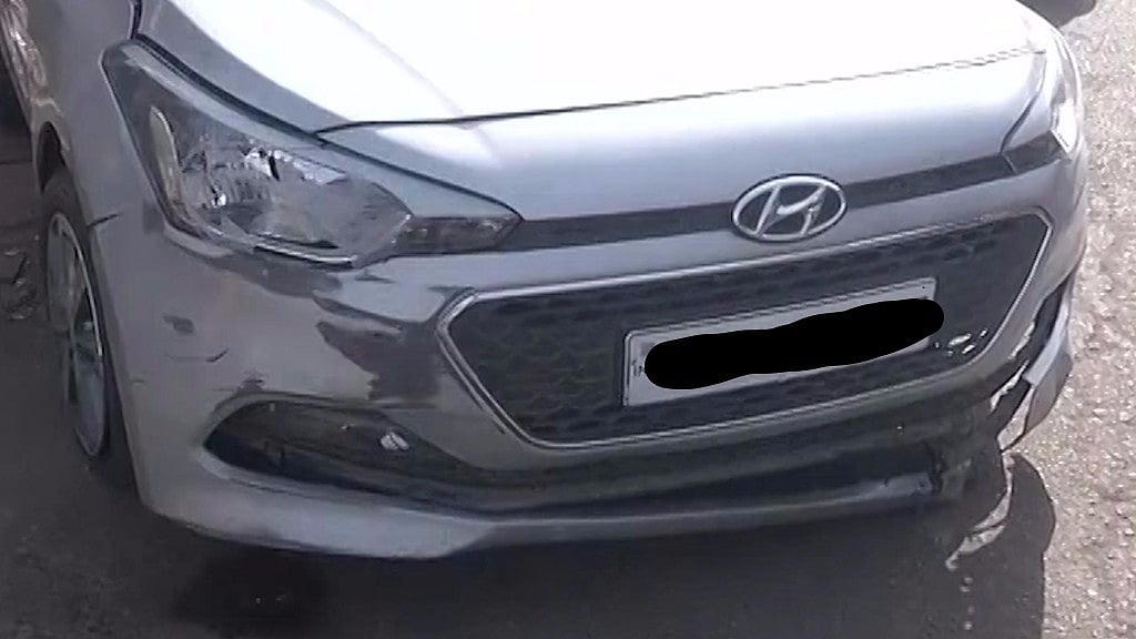 The i20 car rammed into the pavement where four were asleep on Thursday morning. (Photo: Screengrab of ANI footage)