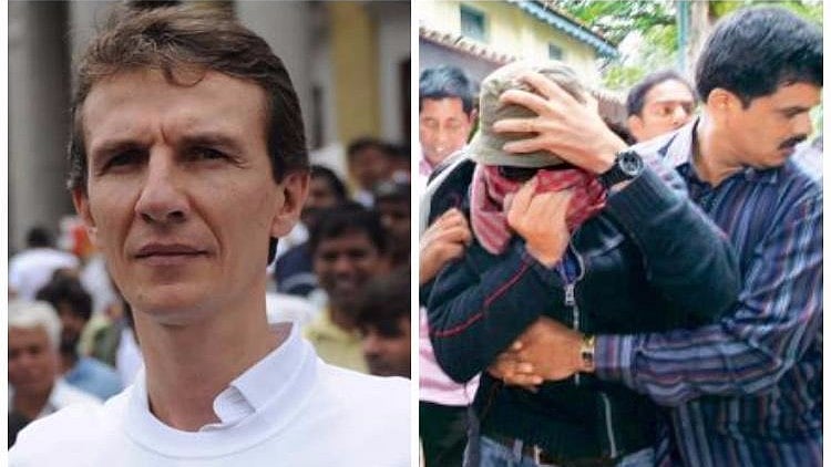 French diplomat Pascal Mazurier (left), Suja Jones (right) (Photo Courtesy: The News Minute)