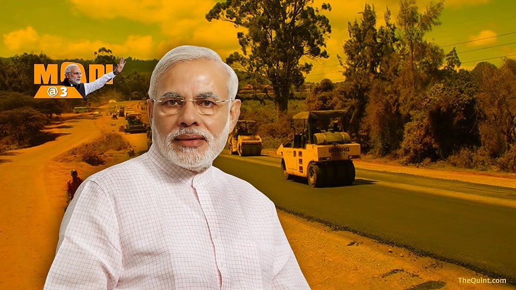 Construction of Roads under the Pradhan Mantri Gramin Sadak Yojana after 3 years of Modi Government. (Photo: <b>The Quint</b>)
