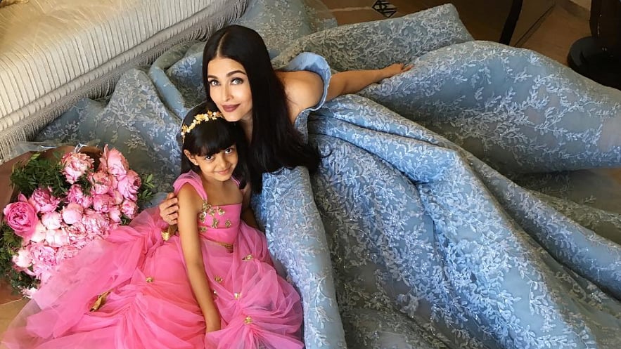 Aishwarya Rai Bachchan and Aaradhya Bachchan at Cannes 2017.