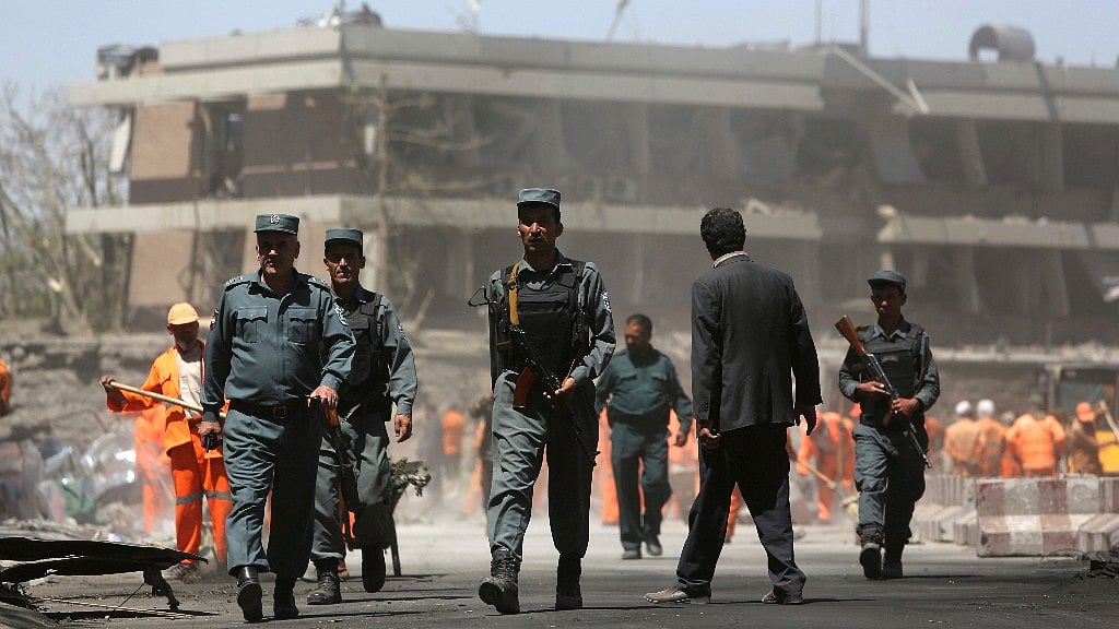 

Kabul: A massive explosion rocked a highly secure diplomatic area of Kabul on Wednesday morning, 1.5 km away from the Indian Embassy. (Photo Courtesy: AP/PTI)