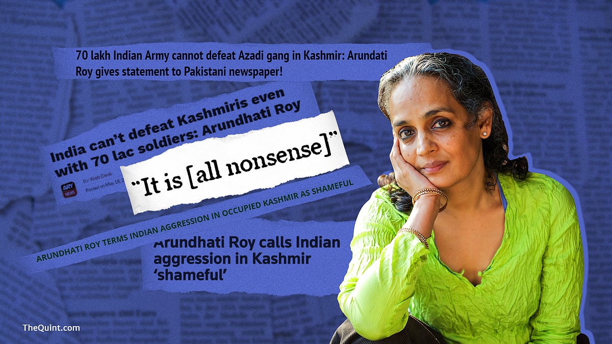 Arundhati Roy was trolled for something she never said. (Image: Lijumol Joseph/<b>The Quint</b>)