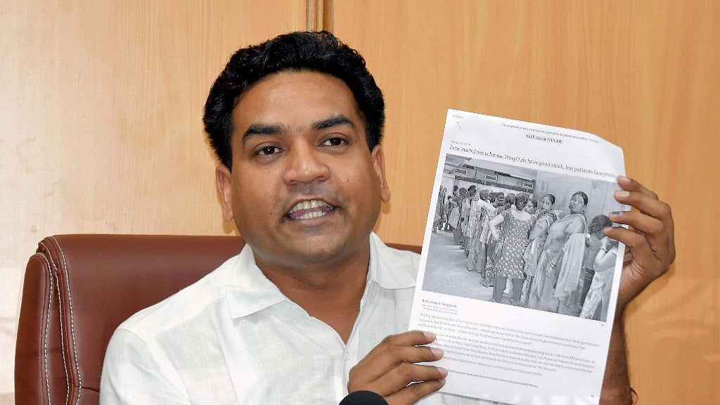 Kapil Mishra on Saturday accused Delhi Chief Minister Arvind Kejriwal and Health Minister Satyendar Jain of misappropriating health funds. (Photo: PTI)
